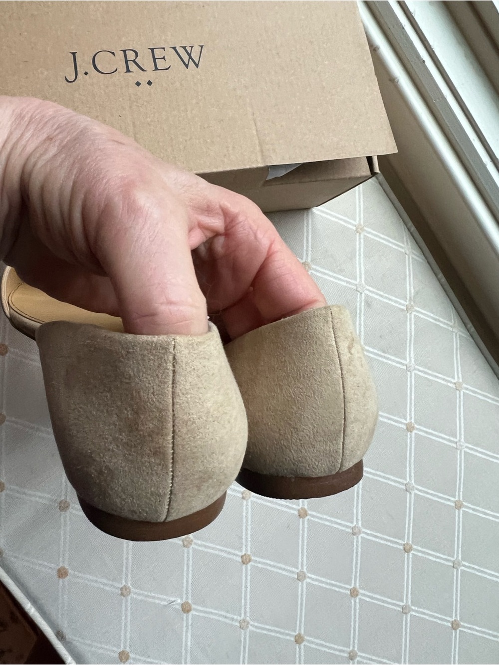 J. Crew Beige/Tan Pointed Suede D'Orsay Flats - Picture 5 of 6